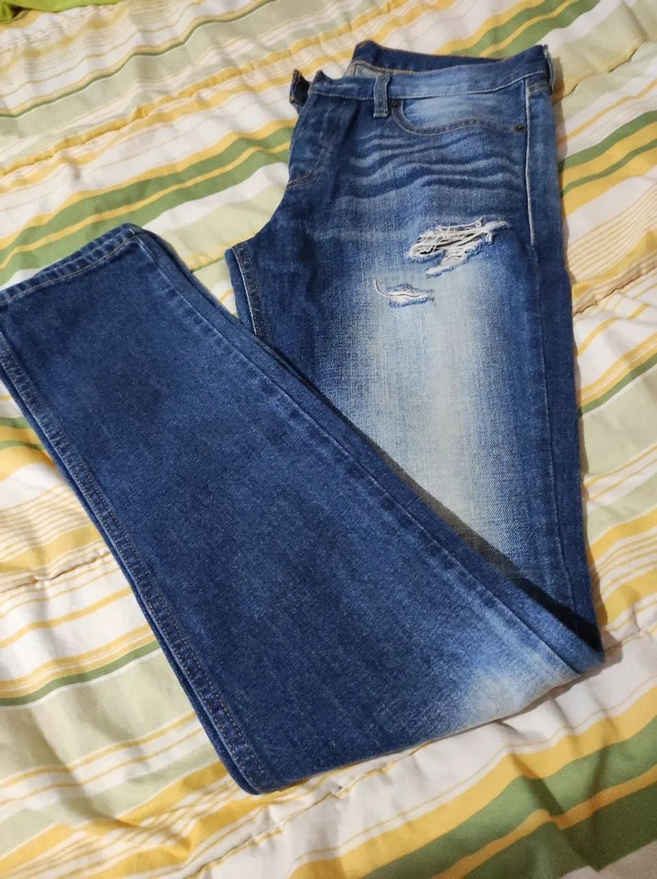 Calça Jeans Azul Destroyed - Foto 3