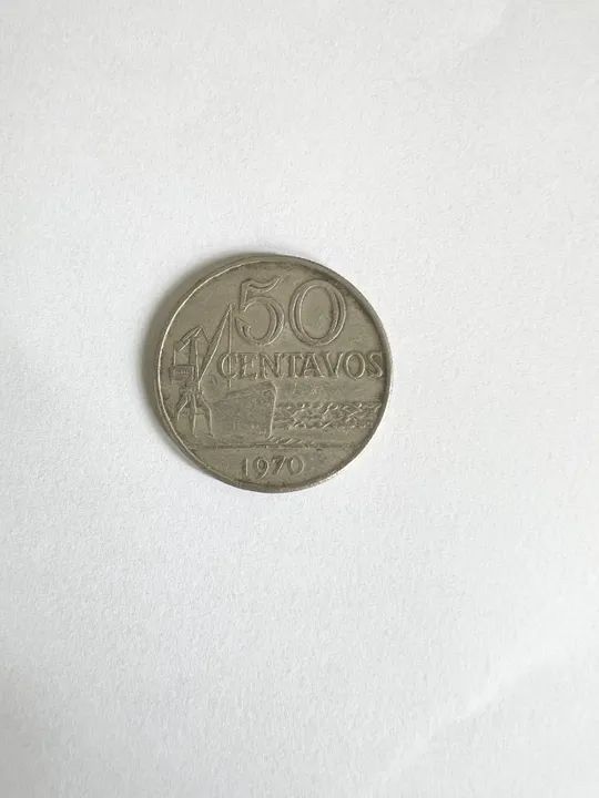 Moeda 1970 Brasil 50 Centavos Antiga Rara (colecionador)