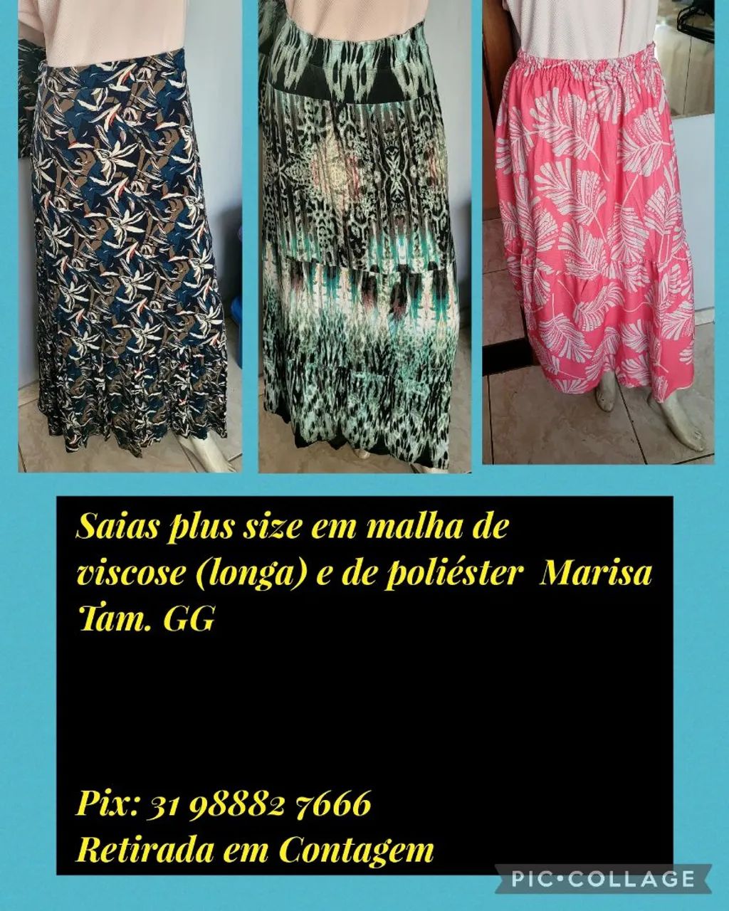 Saias plus size diversas