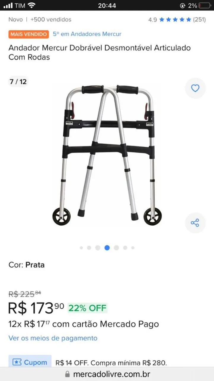 Andador Mercur Dobrável Desmontável  - Foto 3