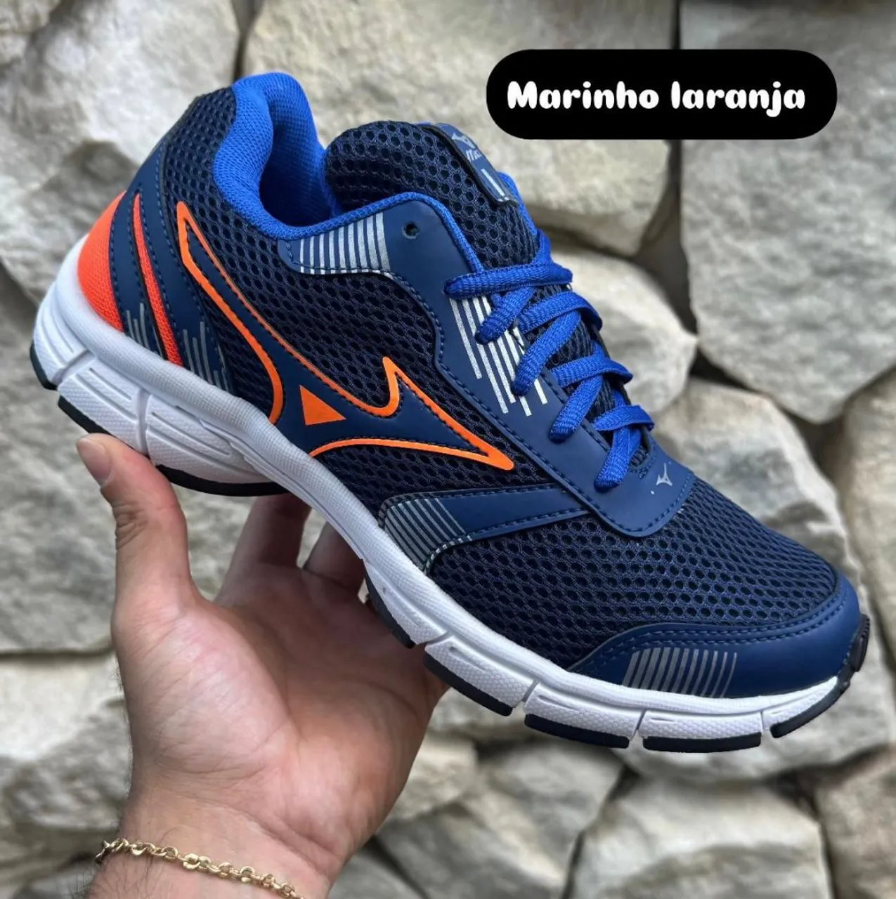 Tênis Mizuno Marinho Laranja