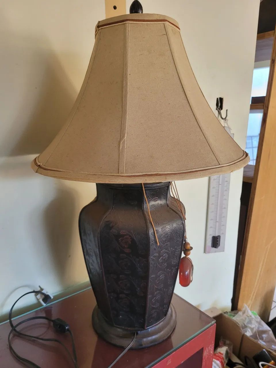 Abajur de mesa com cúpula de tecido - Foto 4