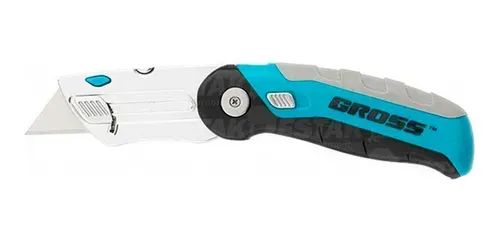 Estilete Trapezoidal Dobrável 18mm com Compartimento para 2 Lâminas GROSS-7888255 - Foto 3