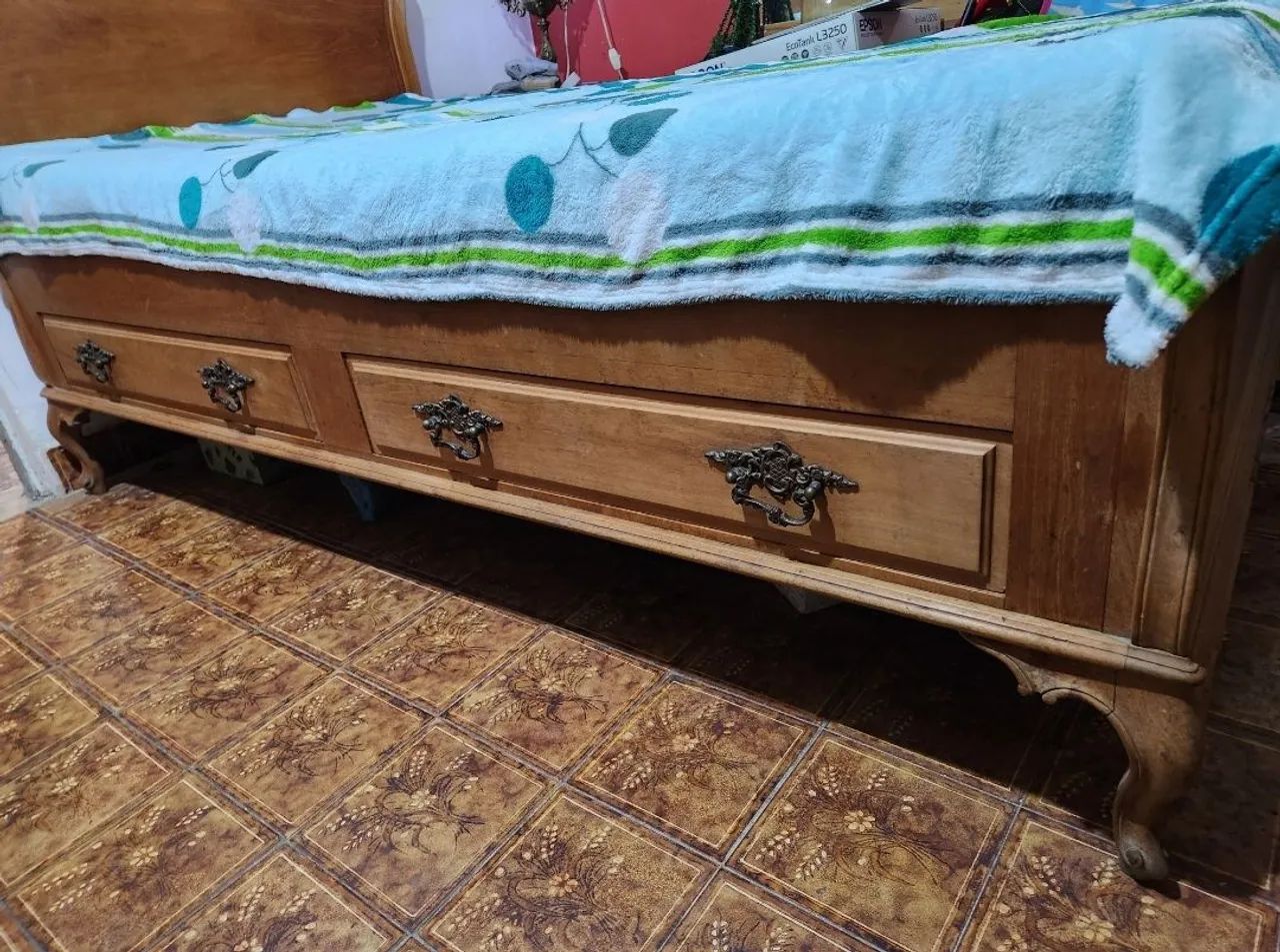 Conjunto de quarto madeira Peroba Rosa - Antiguidade Luis XV - Foto 4