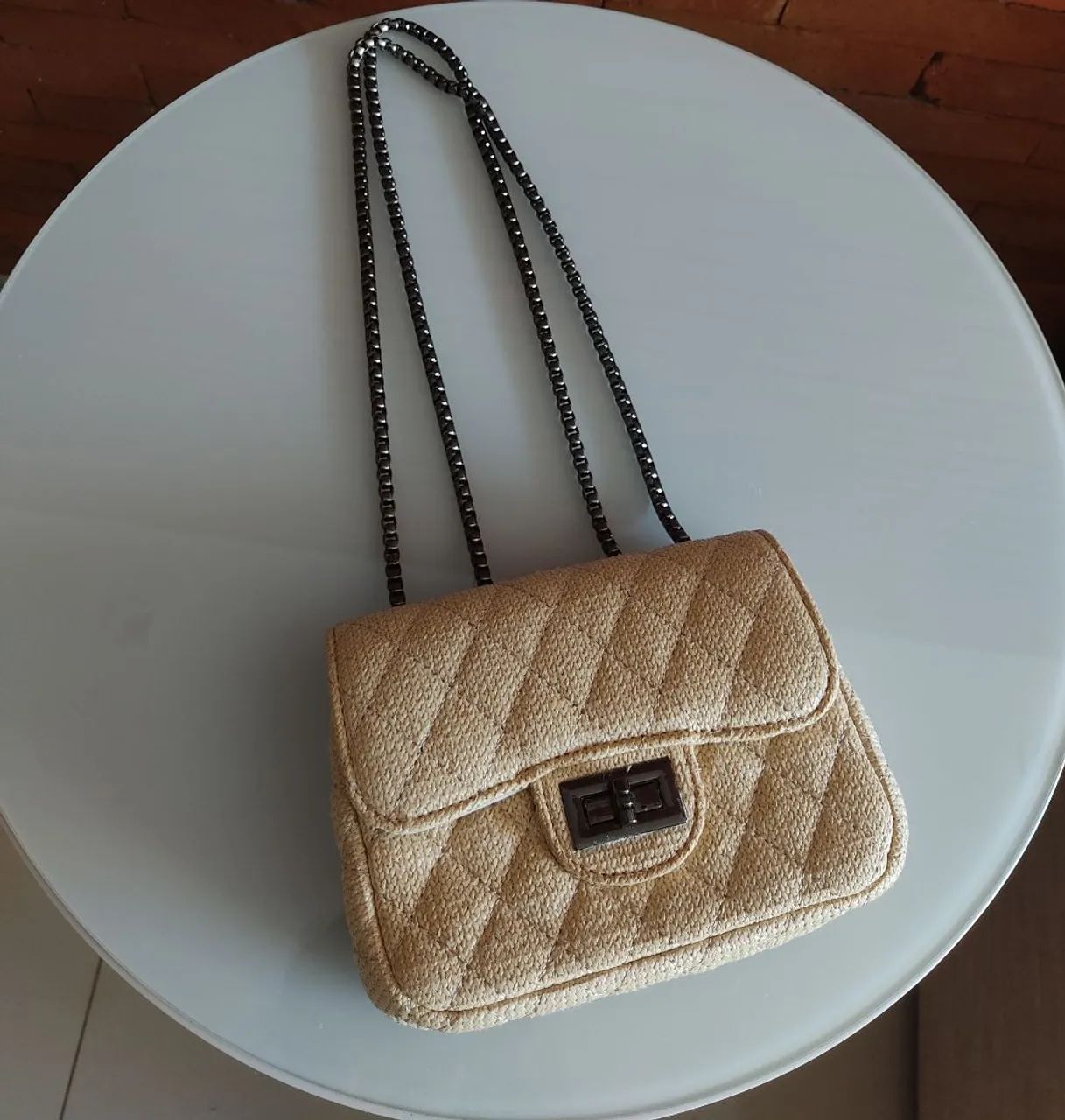 Bolsa de ombro bege - Foto 5