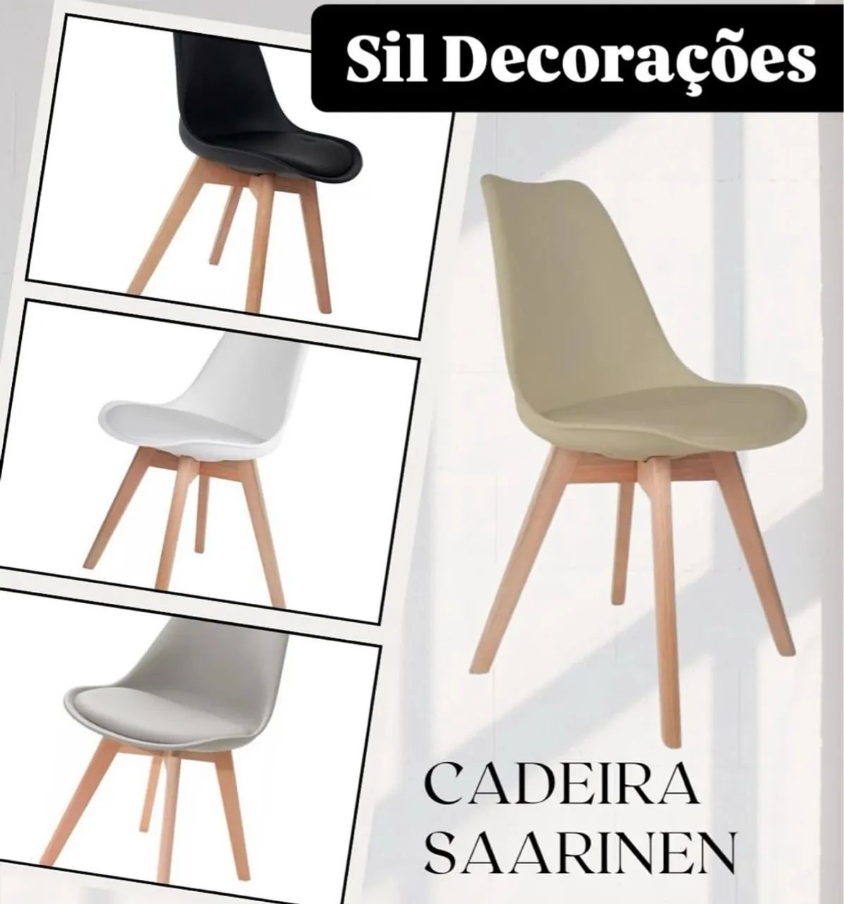 Cadeira de jantar original assento estofado Eames Leda  - Foto 4