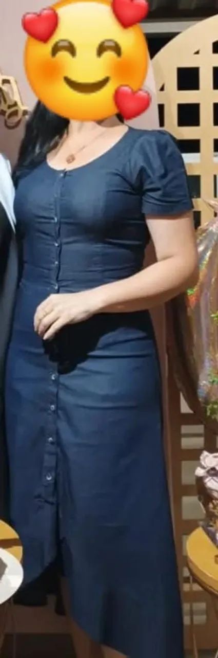 Vestido Jeans Azul com elastano (Usado uma vez)