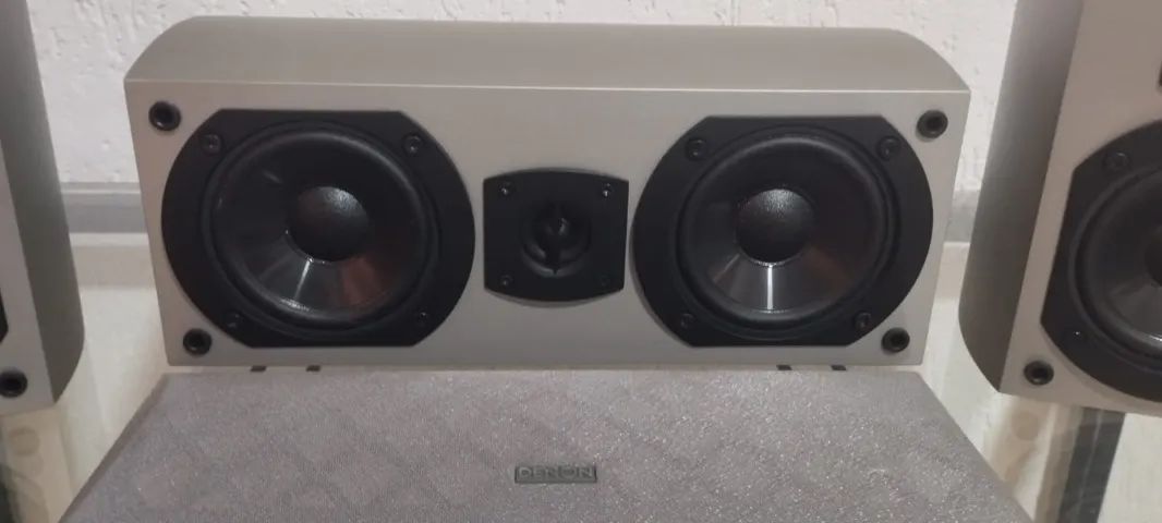 Caixas Bookshelf Denon 3.0 Trio Frontal- SC A65-C65 Prateado 100w 6 Ohms. - Foto 3