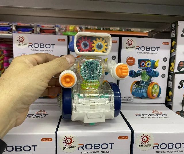 Robô Mecânico com Engrenagens e luzes LED (Funciona a pilhas) - Foto 4