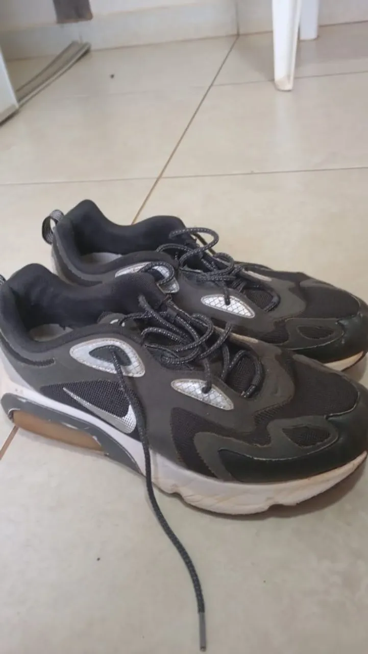 Tênis Air Max 200 Winter Men's Shoes Anthracite-Black-White-Metallic Silver