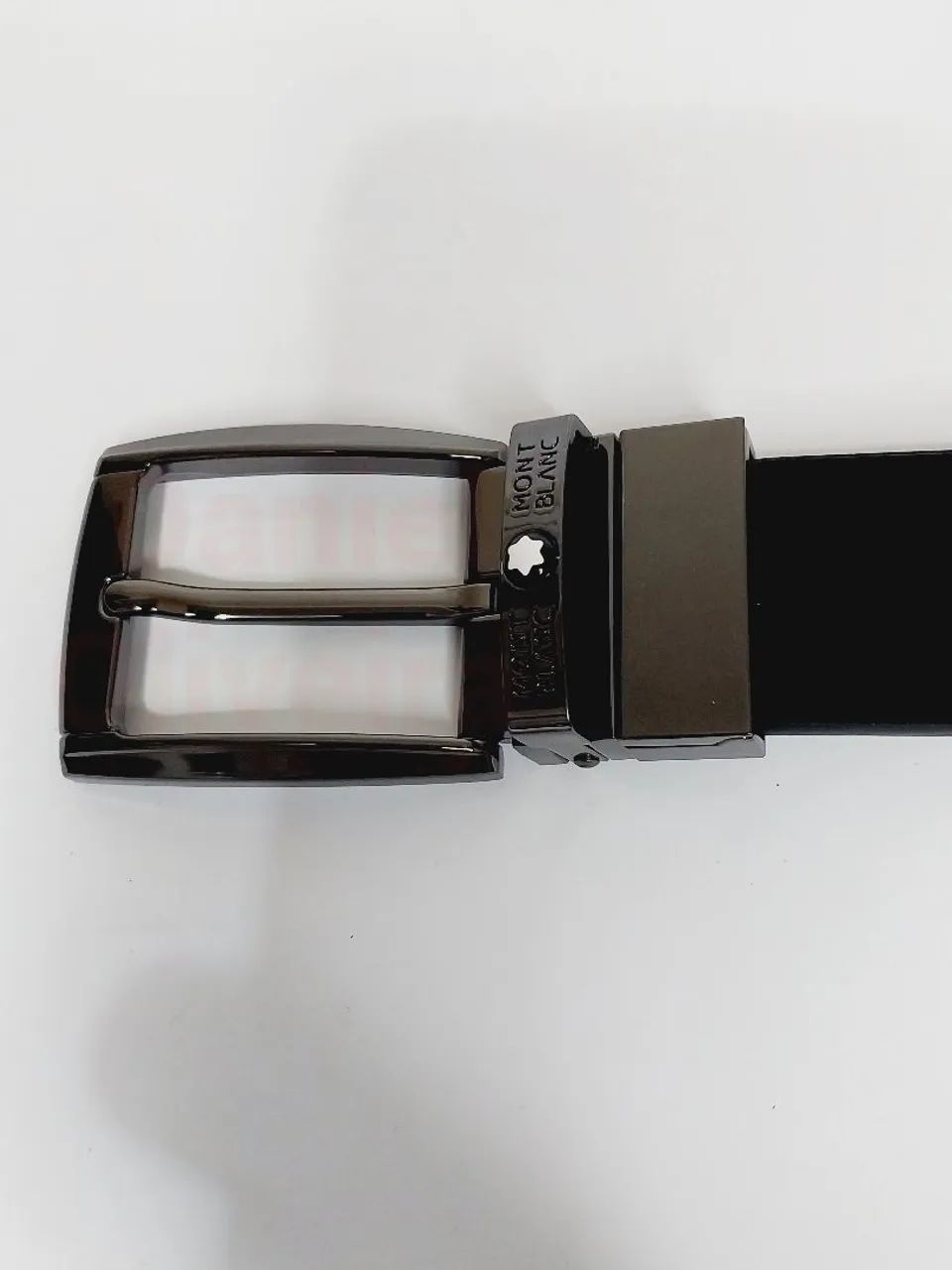 Cinto de couro Montblanc Dupla face Preto 4cm  - Foto 5