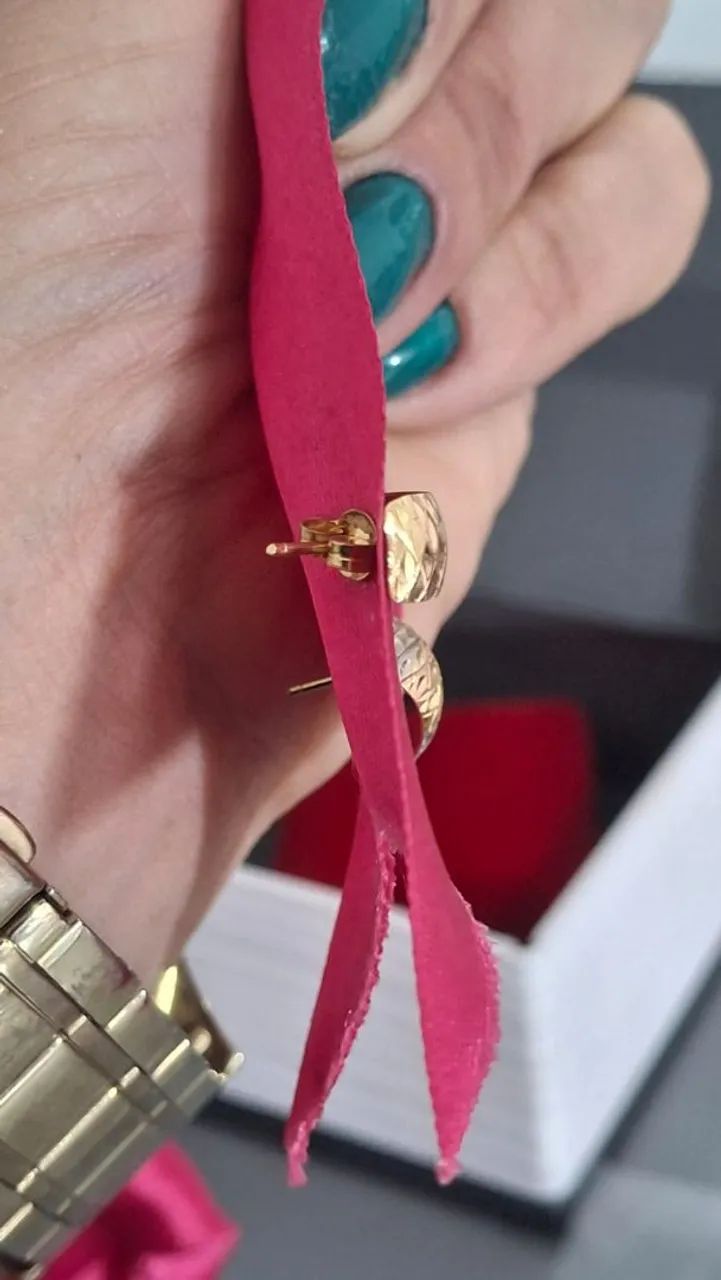 Brincos de Ouro 18k - Três Cores - Foto 3
