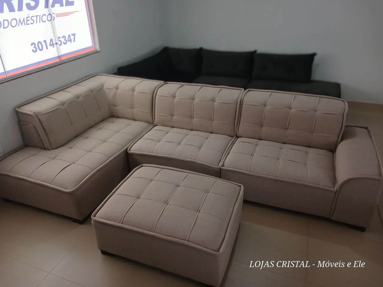 Sofá de Canto Modular Bege