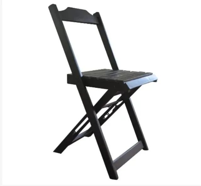 conjunto mesa dobrável 70x70 com 4 cadeiras preta - Foto 2