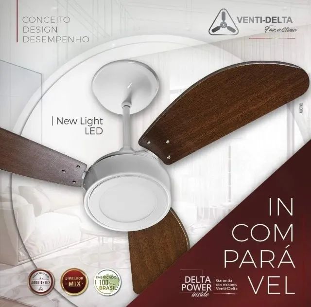 Ventilador De Teto New Light Led Cobre 3 Pas Tabaco 127v - Foto 2