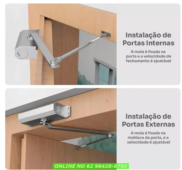 Mola Aerea Braço Amortecedor De Impacto Fecha Porta Automático - Foto 2