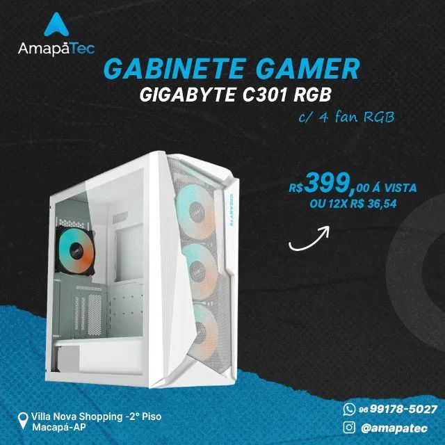 Gabinete Gamer Gigabyte C301 Glass RGB