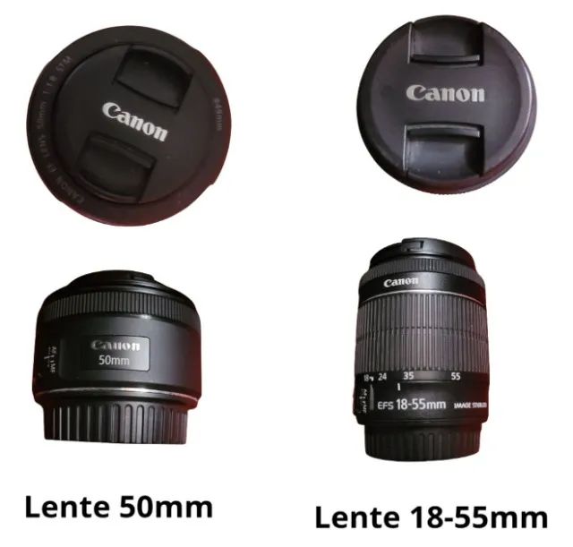 Camêra Fotográfica Canon com Lente 50mm e 18-55mm - Foto 4