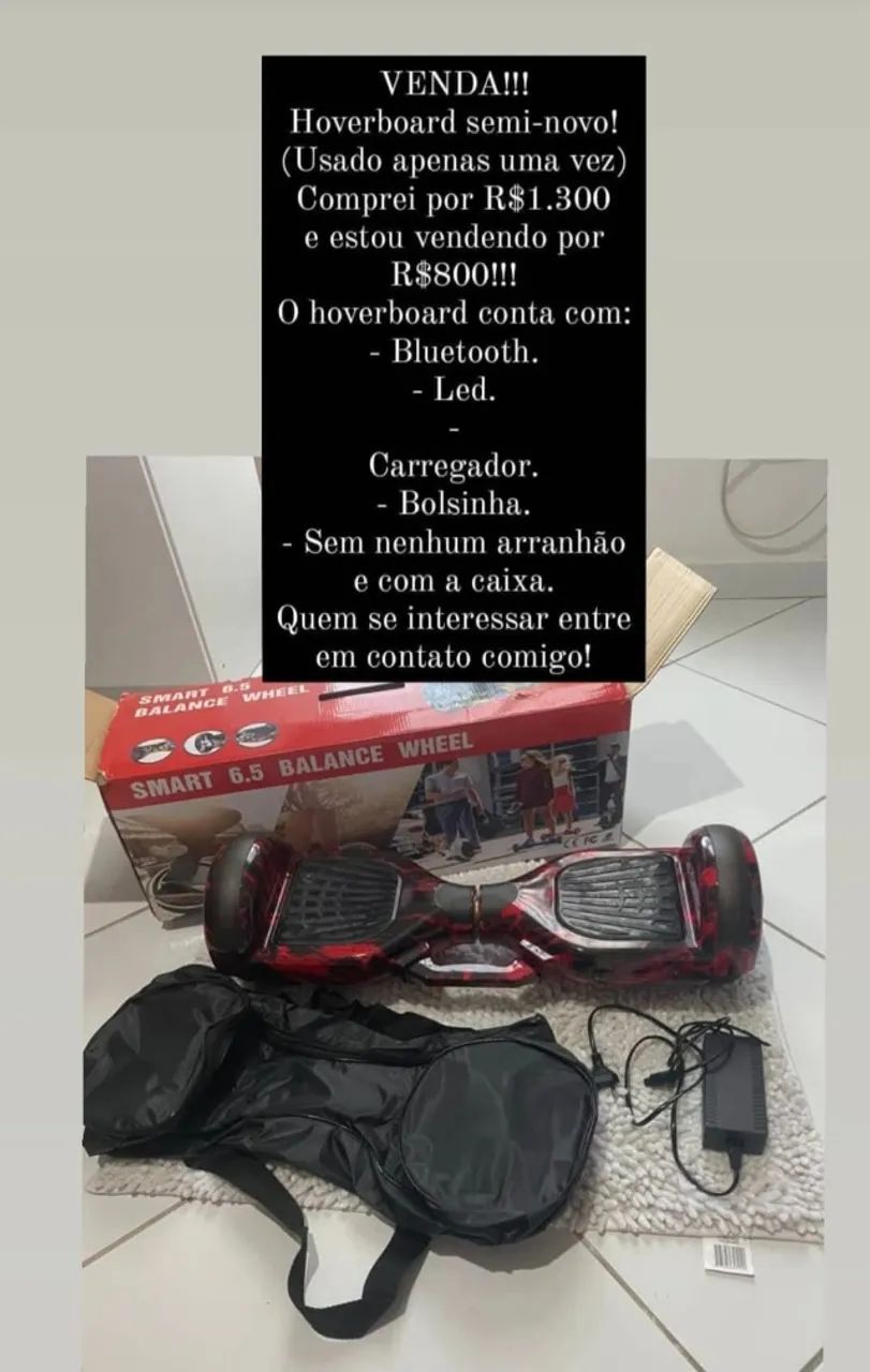 Hoverboard seminovo com bluetooth