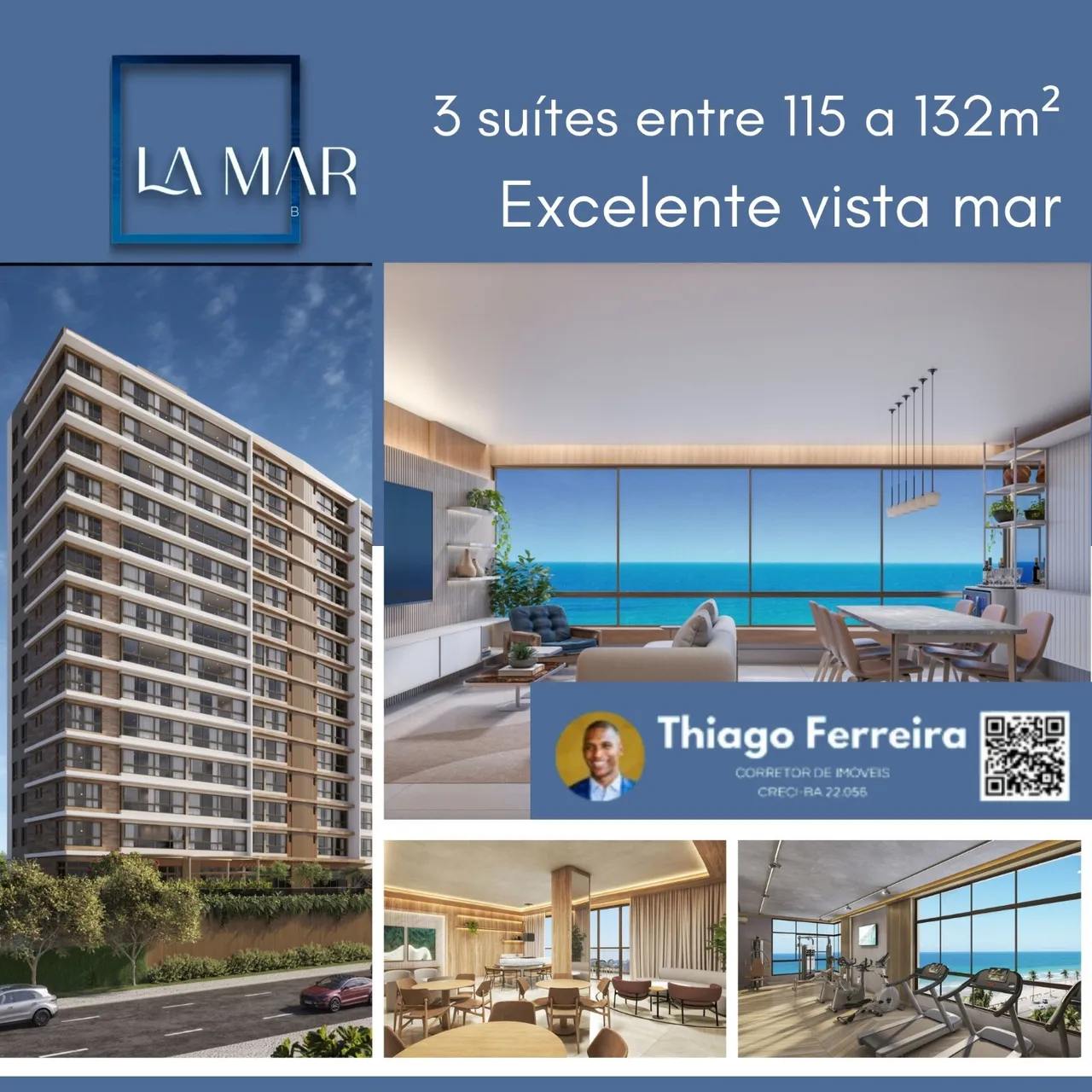 La Mar Jaguaribe, 3 Suítes, Opções De 115M² Ou 132M² E 2 Vagas De Garagem. 18ONBEH