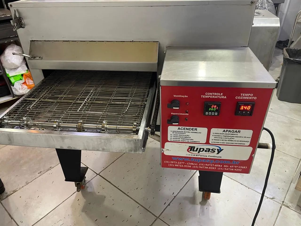 Forno esteira gás para Pizza lanchonete restaurante Industrial - Tupasy Am 55 