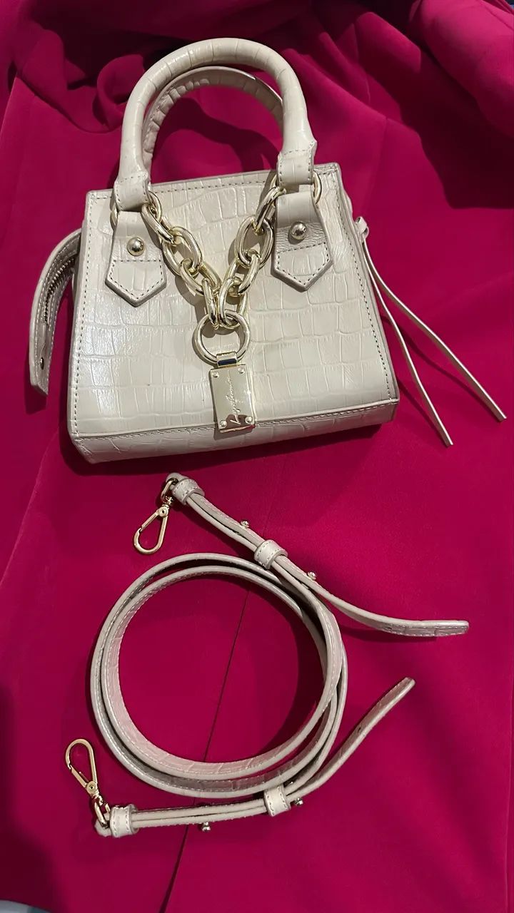 Bolsa Luiza Barcelos couro croco eco - Foto 3