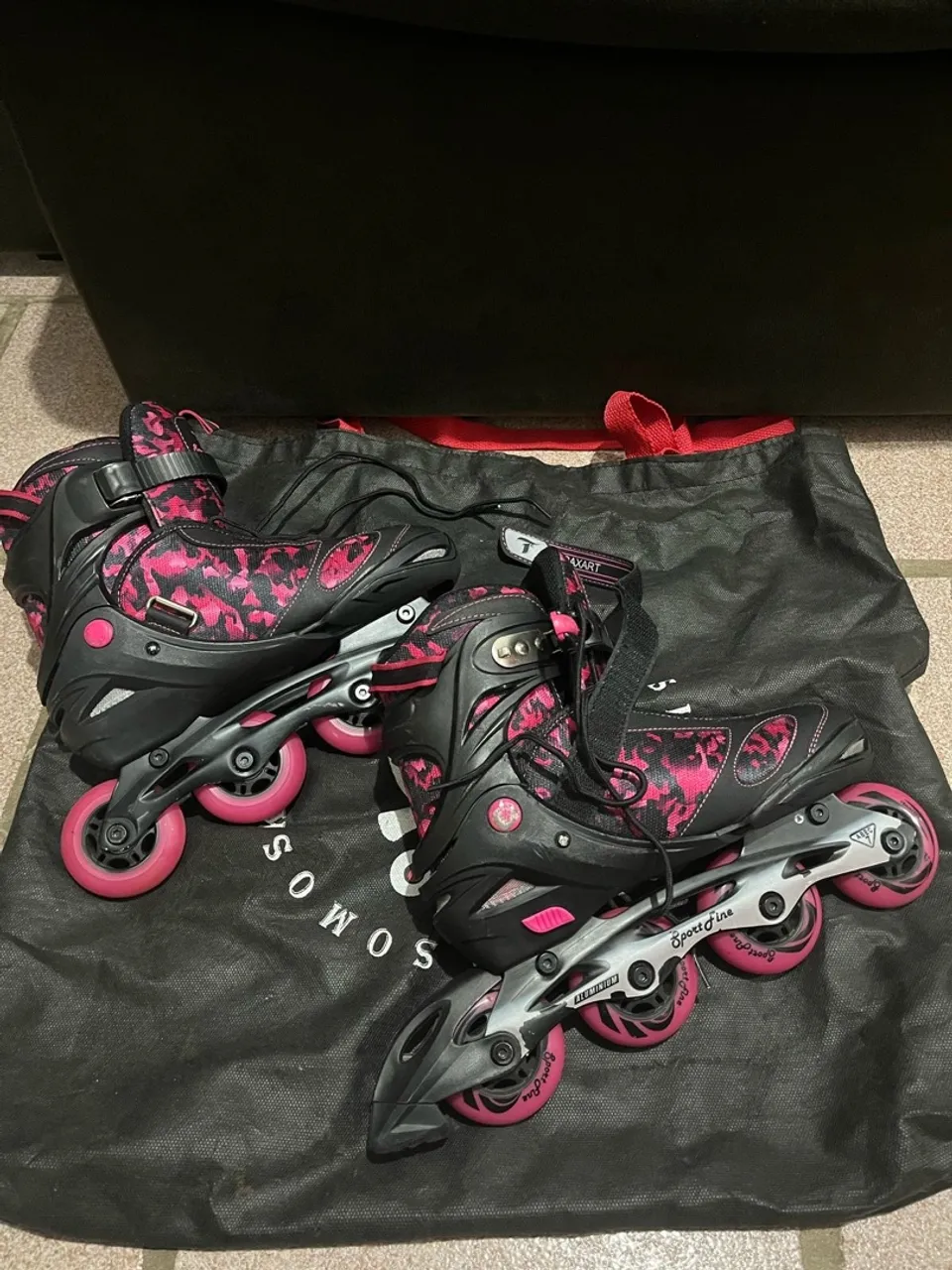 Patins Inline Rosa e Preto - Sport Fine