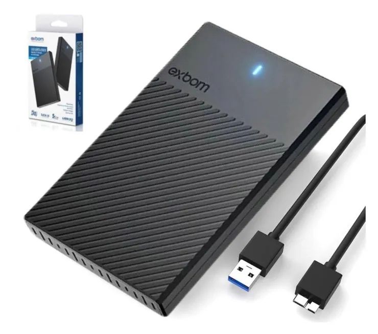 HD Externo Exbom 500Gb USB 3.0 - Backup de dados