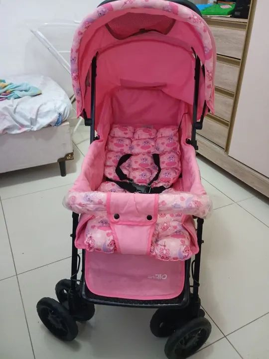 Carrinho de Bebê Rosa - Foto 2