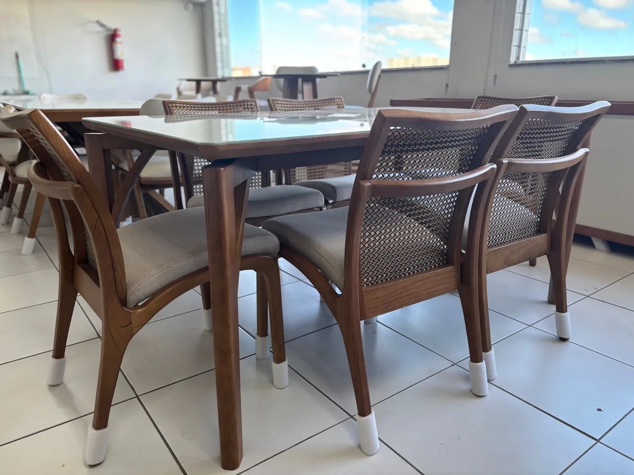 Jogo de mesa nature com cadeiras Itália com palha  - Foto 3