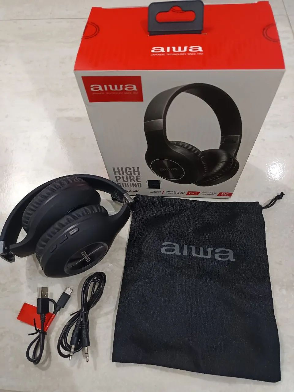 Fone de ouvido Aiwa Bluetooth com cancelamento de ruído