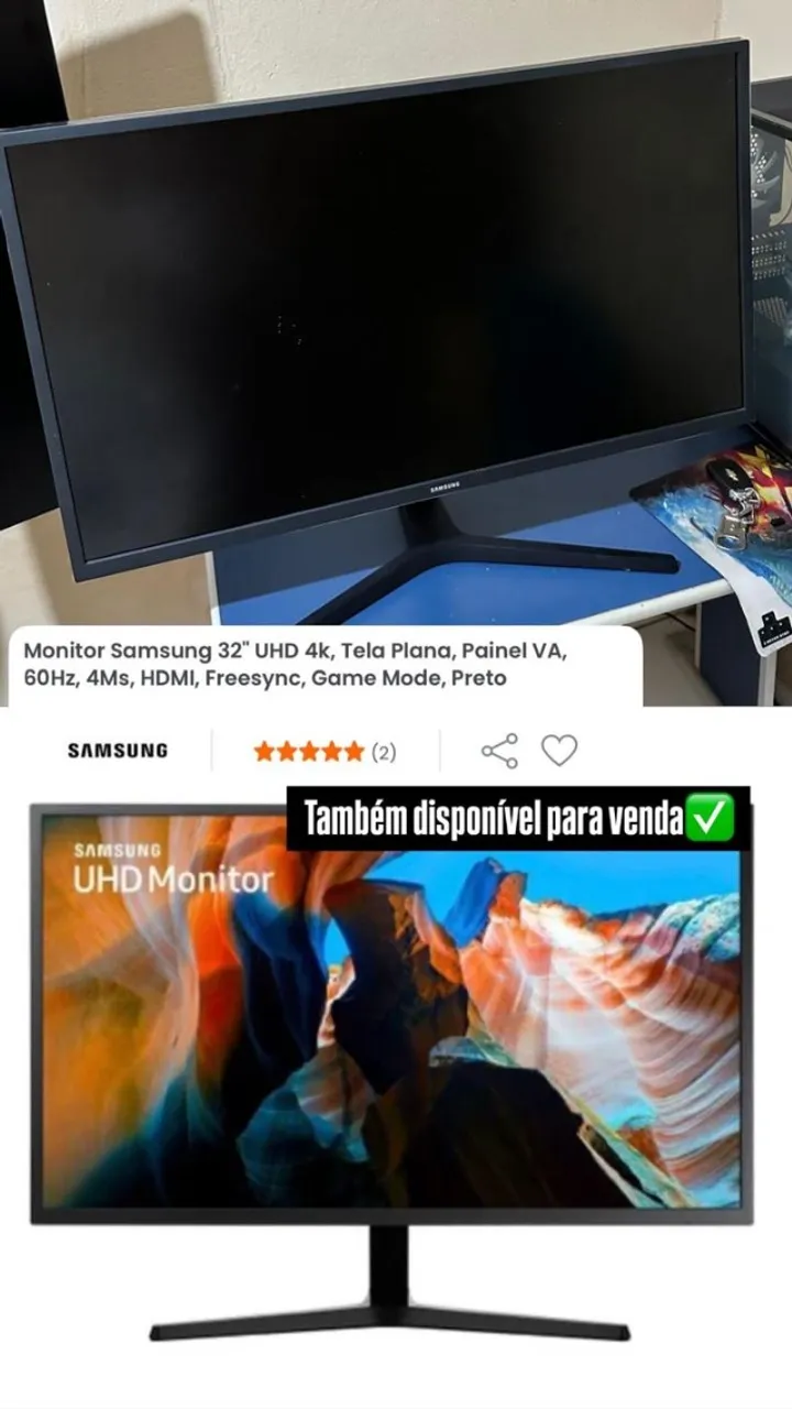 Monitor LED Samsung Lu32j590uq 32" Ultrahd 4k Freesync 60hz