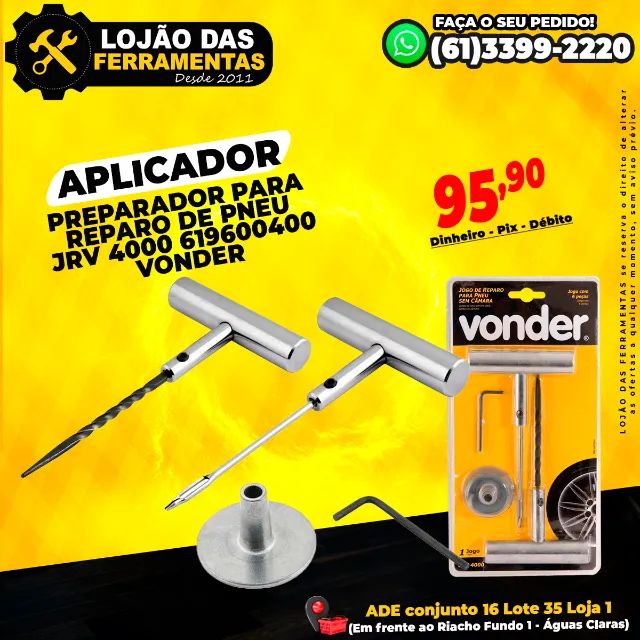 Aplicador Preparador Para reparo de Pneu JRV 4000 619600400 Vonder