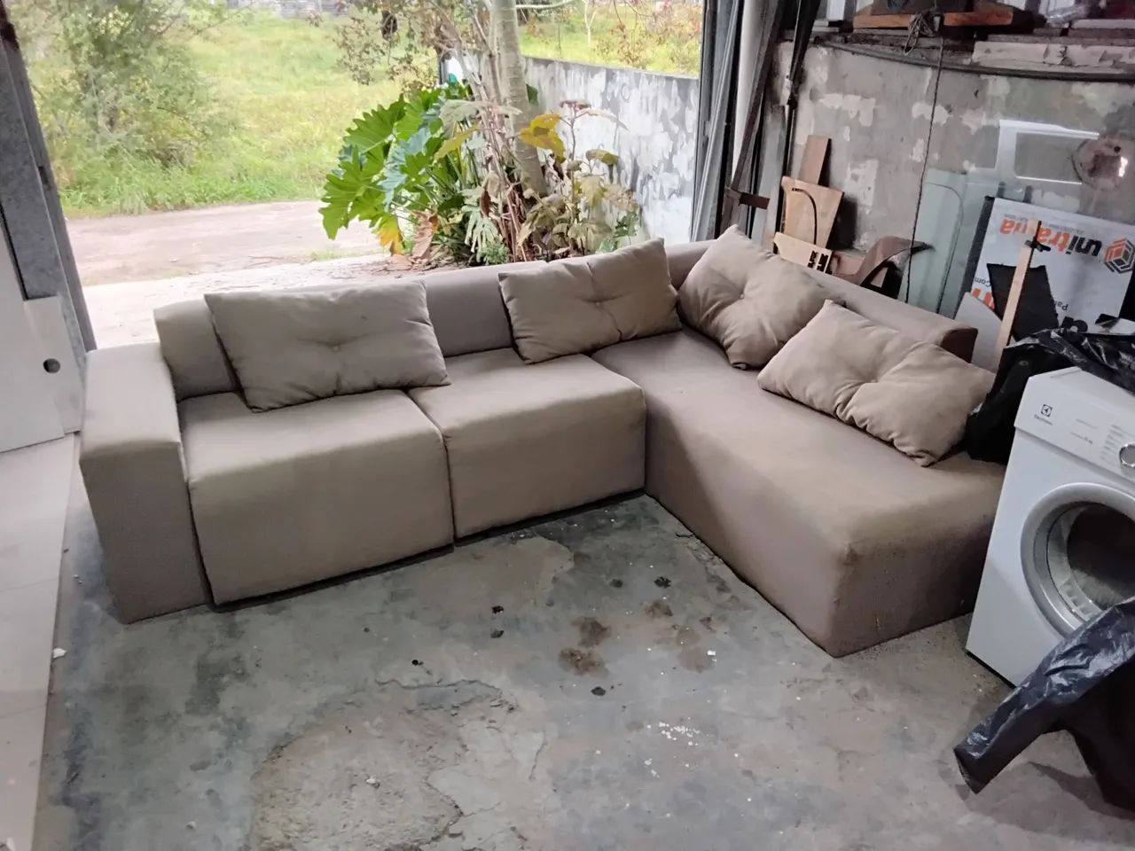 Sofá de canto modular bege64290864808067120