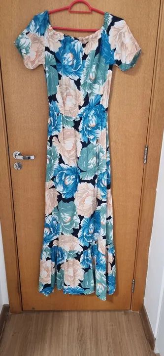 Vestido Floral Longo Off Shoulder
