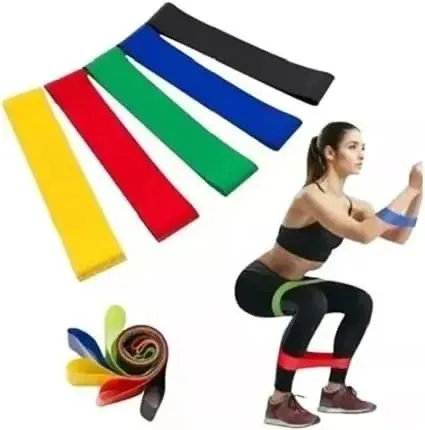 Kit com 5 Faixas Elásticas Mini Band