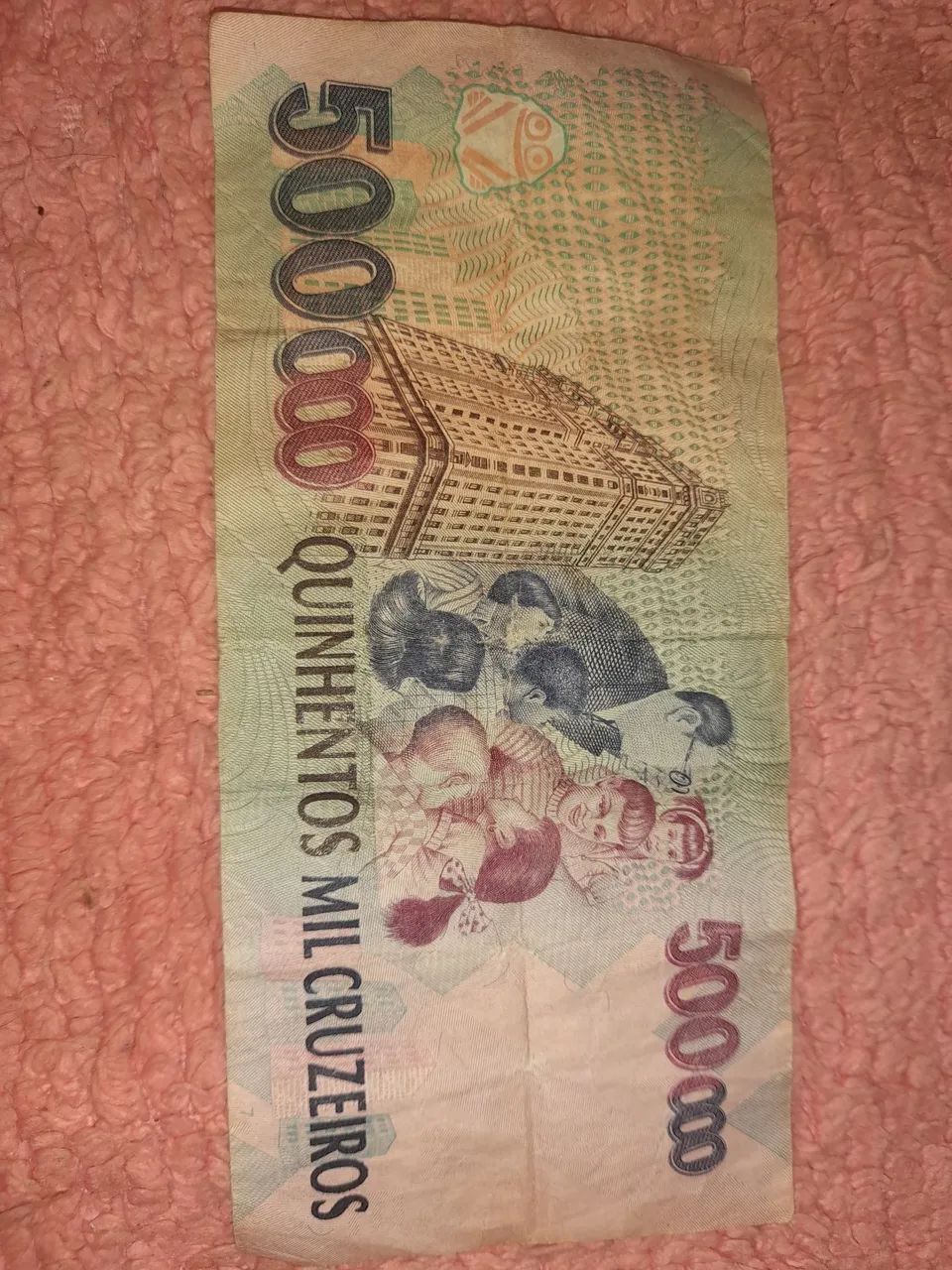 Nota de 500.000 Cruzeiros - Brasil - Foto 2