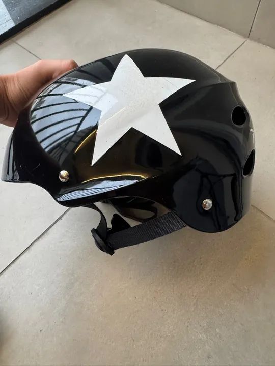 Capacete Trailcraft Preto e Branco - Foto 4