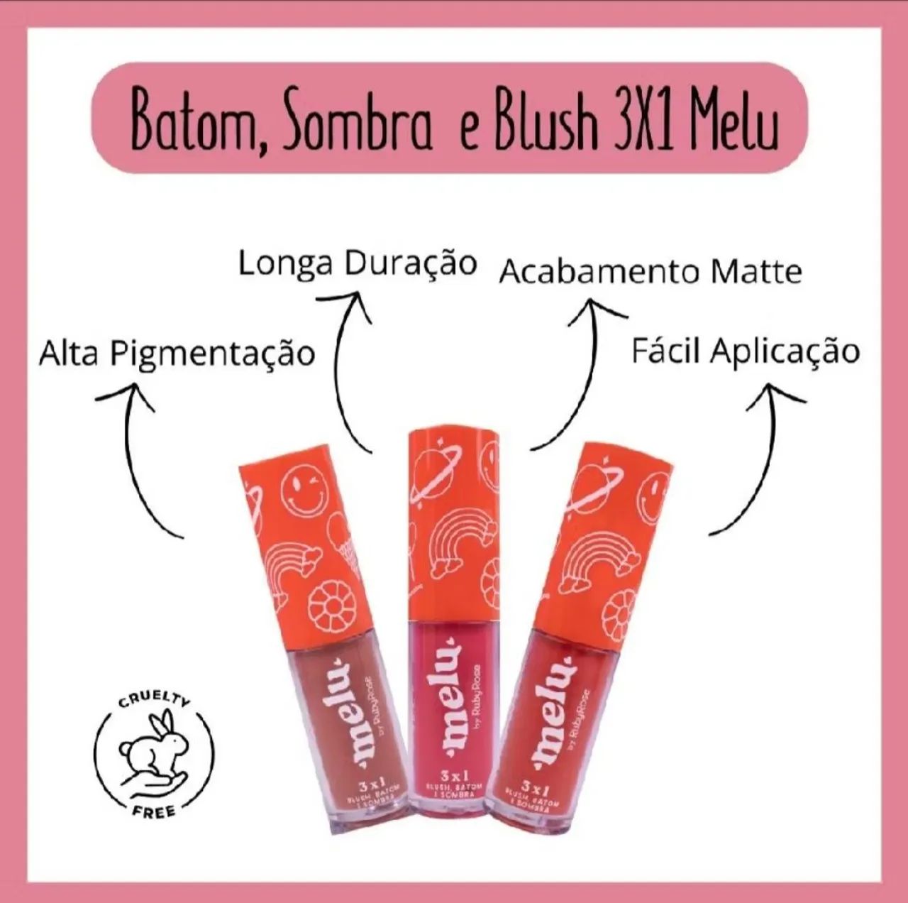 Blush Batom e sombra 3 em 1