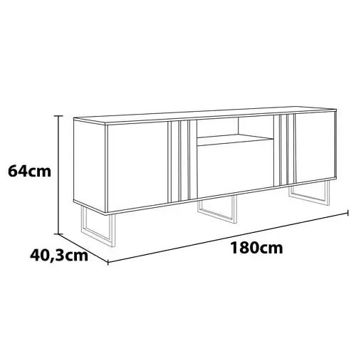 Rack Colibri Juruá com 180 cm de Largura, 3 Portas, Ideal para TV de até 70? - Foto 3