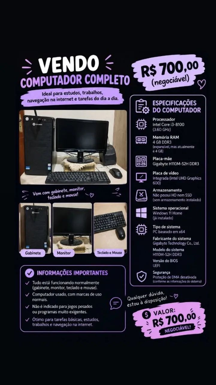 Computador de mesa 
