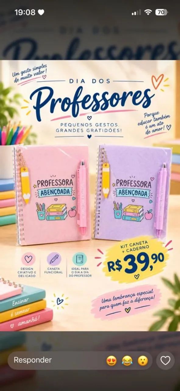 Kit Caderneta Dia dos Professores