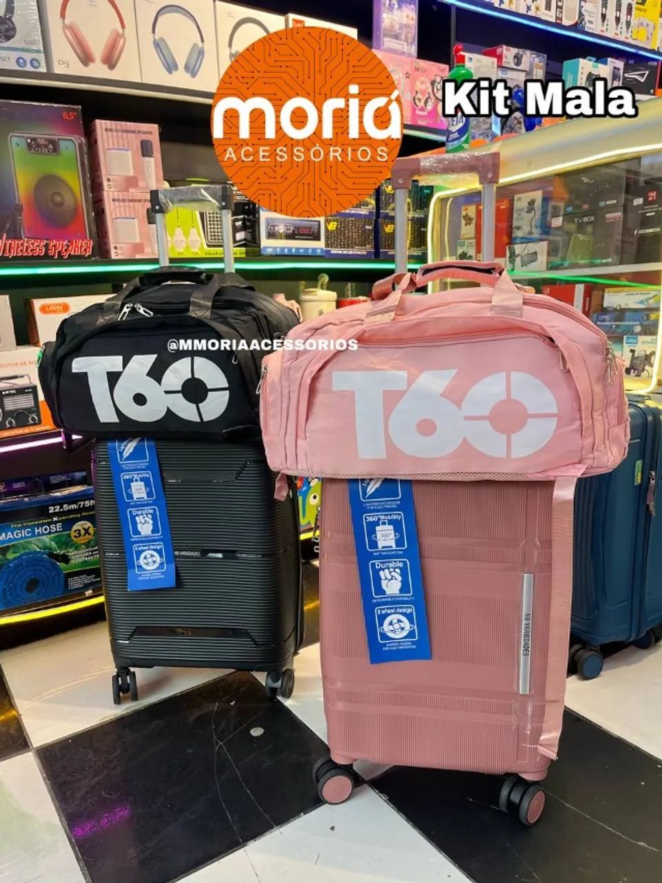 Kit de mala com fraqueia bolsa