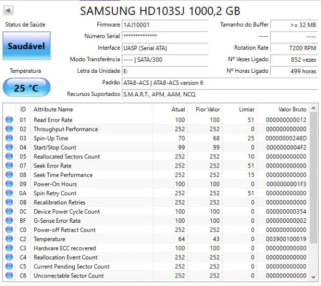 Hdd 1TB 3,5" Sata Pc Desktop Computador Dvr Camera Cftv - Hd Usados Funcionando Perfeitame