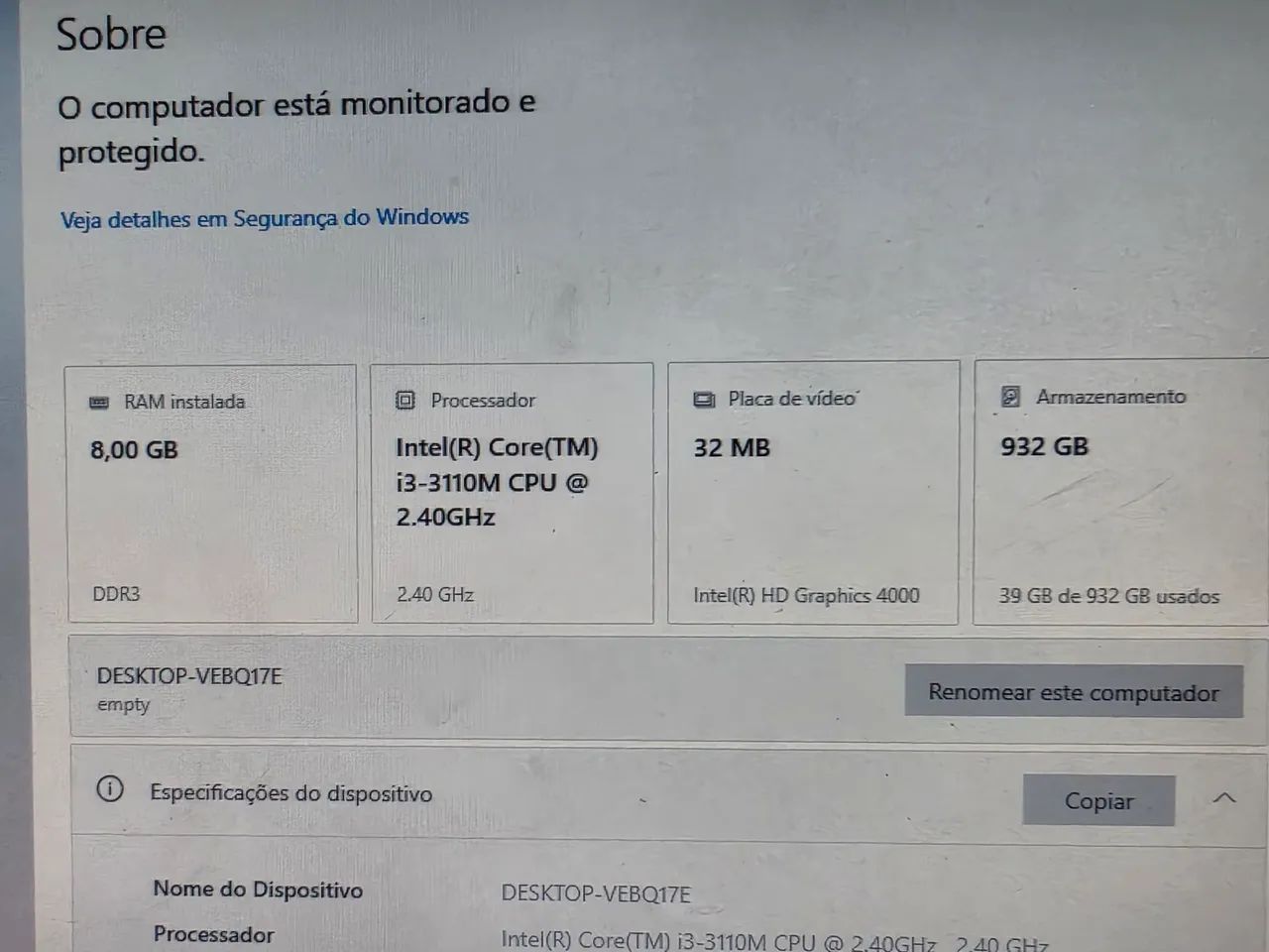 PC I3 COMPLETO COM 8GB DE RAM E MONITOR - Foto 2