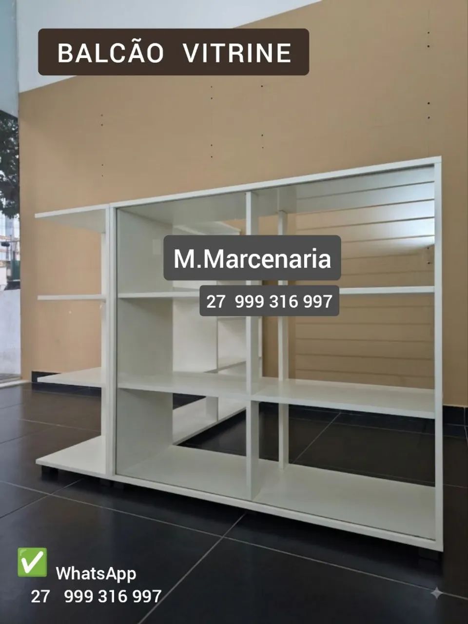 BALCÃO VITRINE EM L COM GAVETA E CHAVES - Foto 2