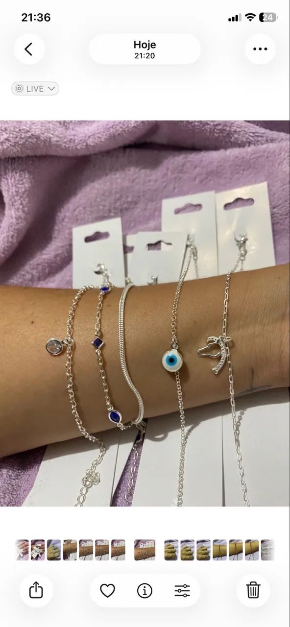 Kit pulseiras femininas em prata 925 - Foto 3