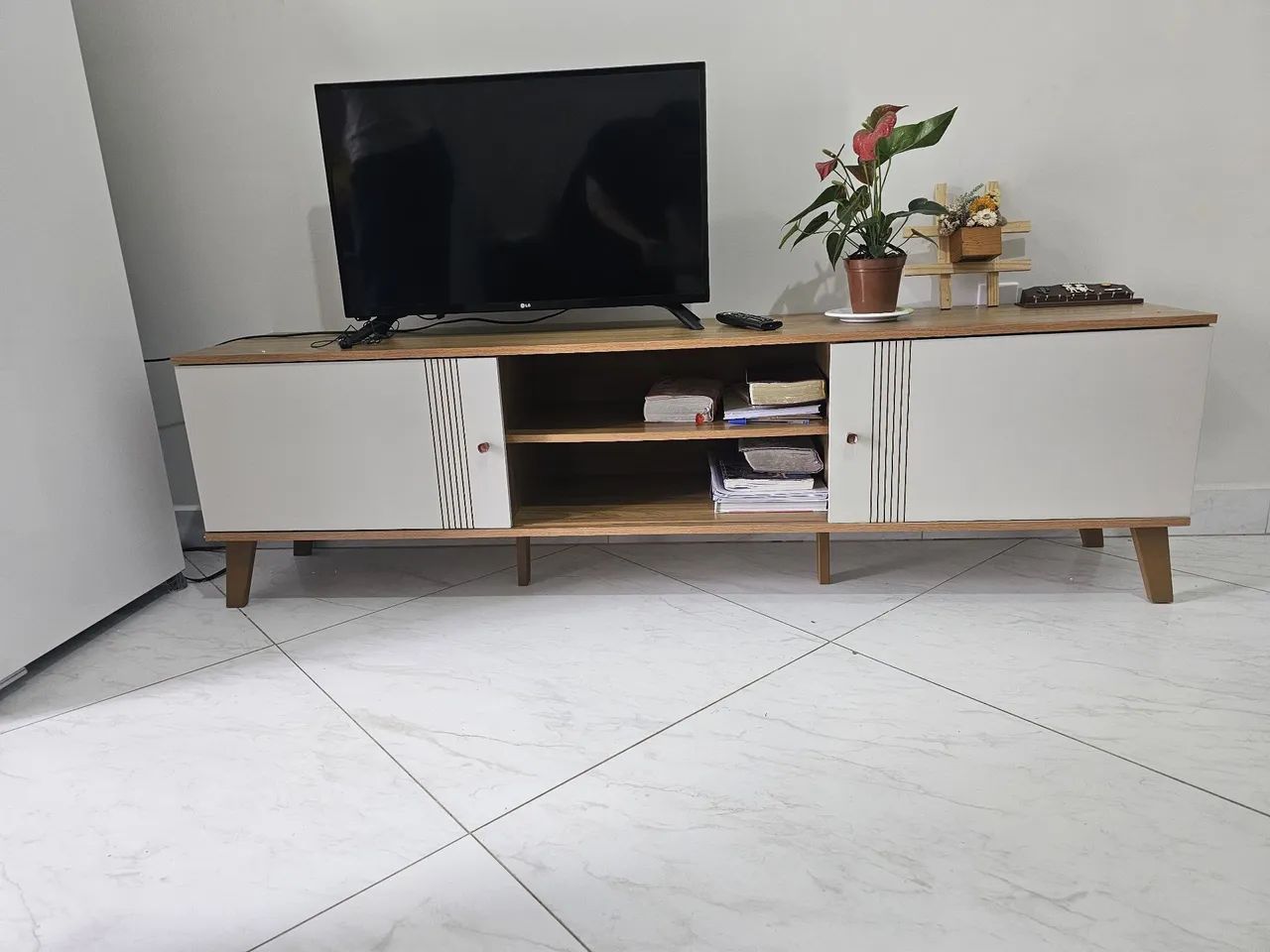 Rack Denver 1,80m Off white para TVs até 65 polegadas - Foto 2