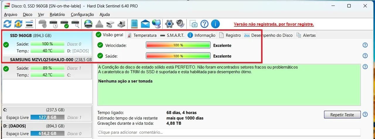 SSD 960Gb - Foto 2