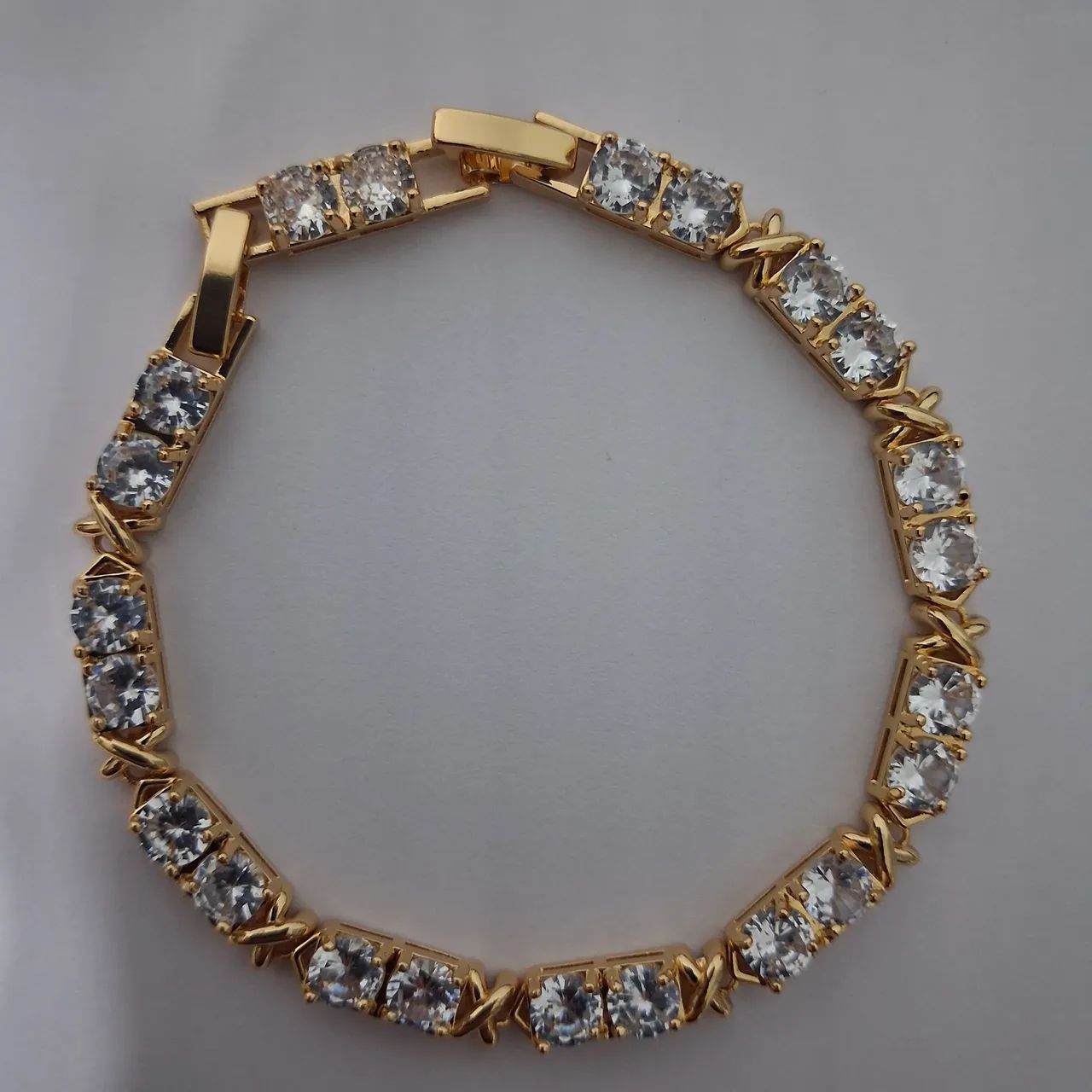 Conjunto Colar e Pulseira Elos X Riviera Com fecho click - Foto 3
